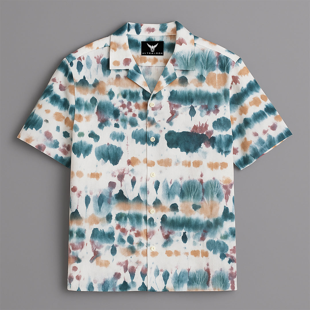 Blue Printed Half Sleeve Shirt