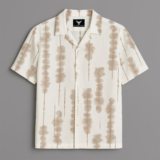 Off White Printed Half Sleeve Shirt