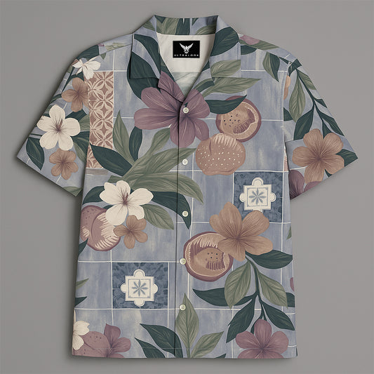 Grey Printed Half Sleeve Shirt