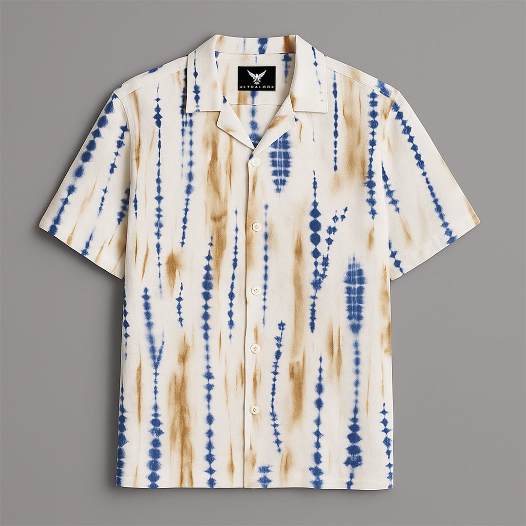 Off White Printed Half Sleeve Shirt
