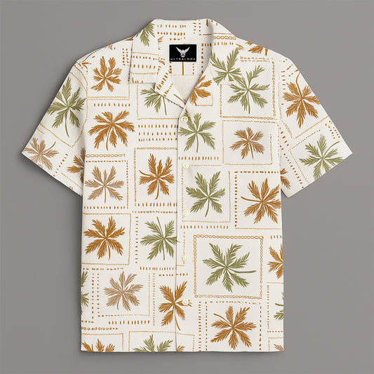White Printed Half Sleeve Shirt