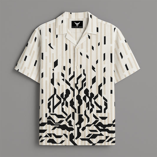 Off White Printed Half Sleeve Shirt