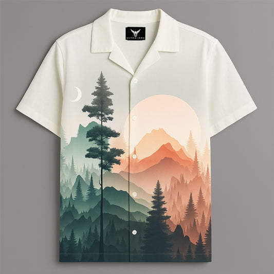 Off White Printed Half Sleeve Shirt